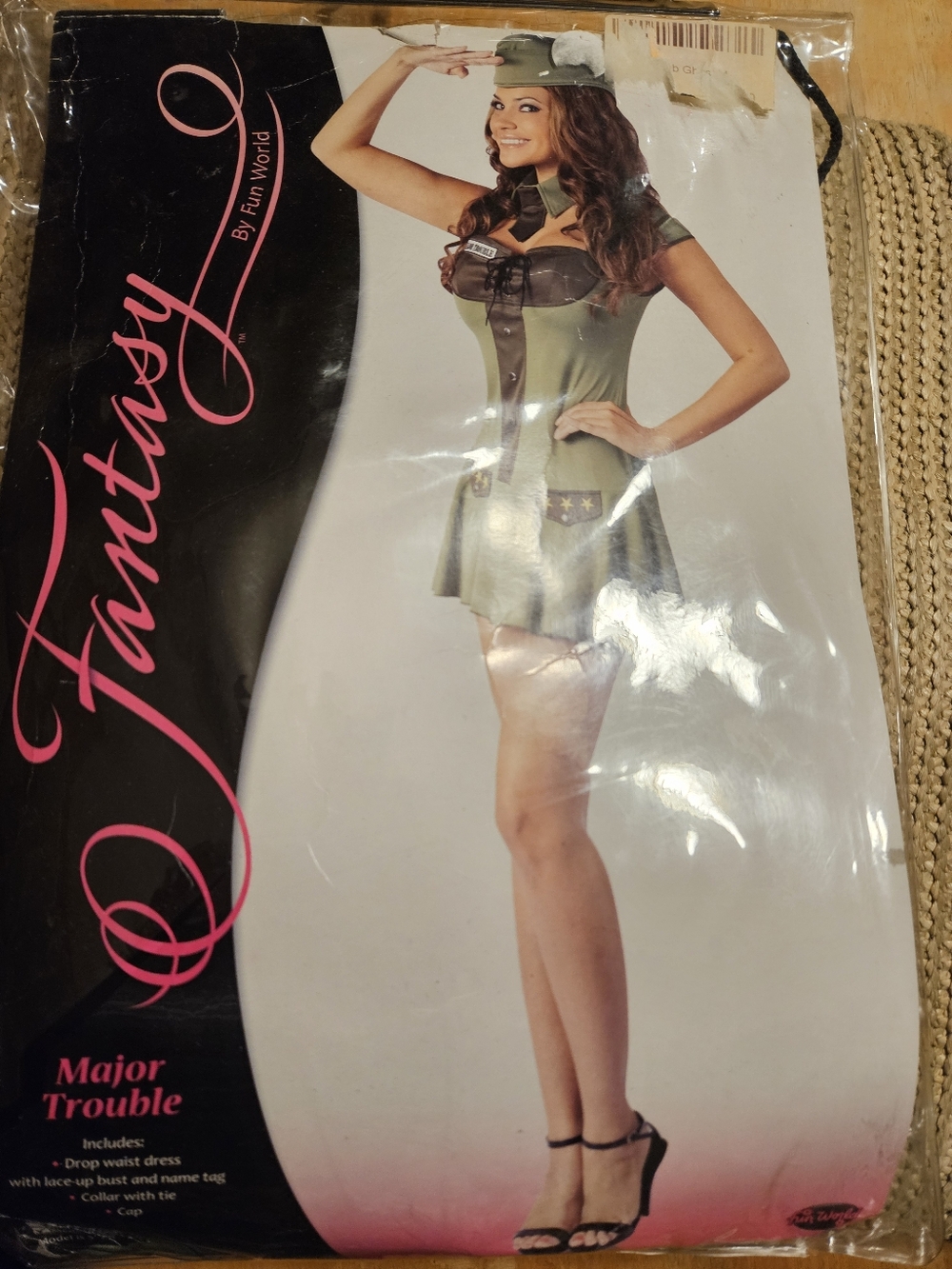 Fantasy Major Trouble Olive Green Military Costume Dress Size med /large